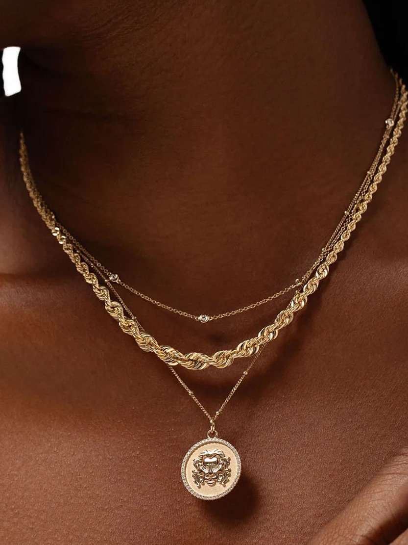 Ring Concierge Graduated Rope Chain Necklace 14k Hollow Yellow Gold — image 2 of 6